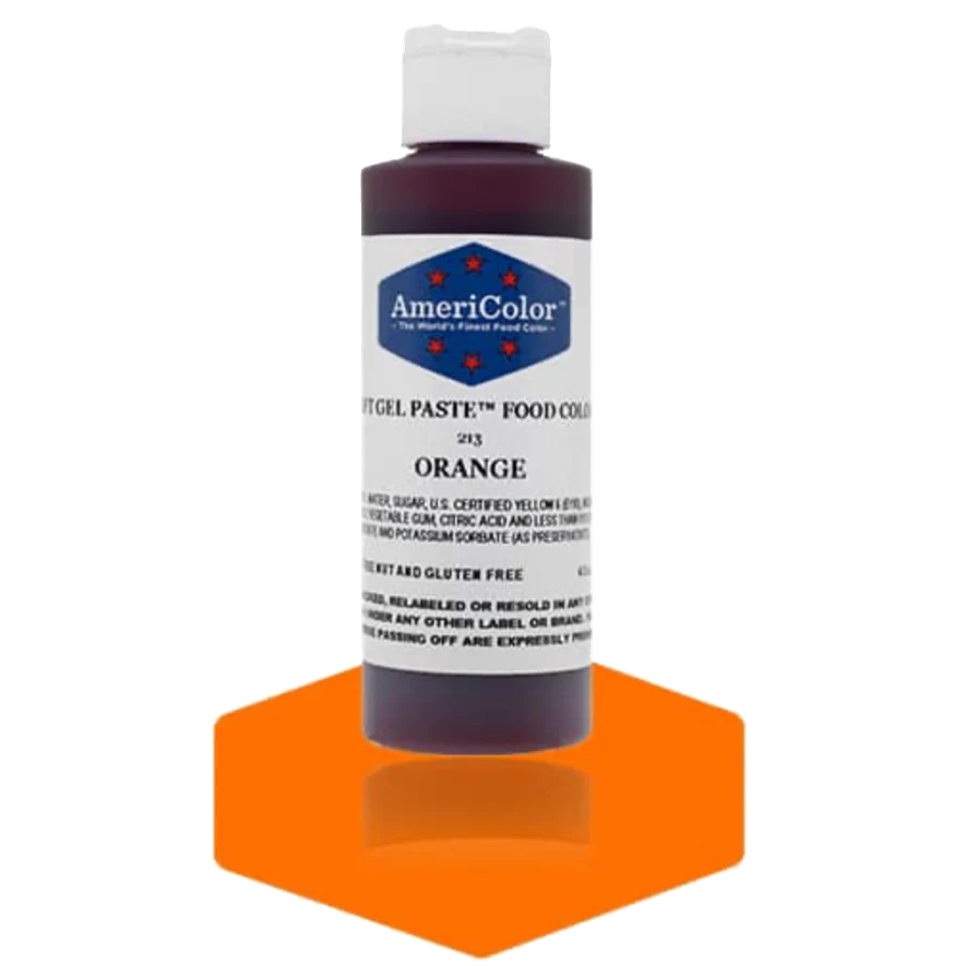 Food Colors - Americolor Soft Gel Paste - Orange - Select Size - Food Color - AmeriColor - 4.5 oz - Americolor SoftGel Paste - Orange - 213 - ALL,AmeriColor,color,edible,Food Color,Food Coloring,Food Colors,Gel,liquid food coloring,Paste,Promocode,Soft Gel Paste