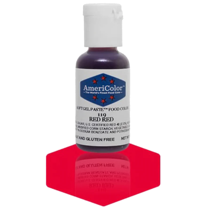 Food Colors - Americolor Soft Gel Paste - Red Red - Select Size - Food Color - AmeriColor - 0.75oz - Americolor SoftGel Paste - Red Red - 119 - ALL,AmeriColor,color,edible,Food Color,Food Coloring,Food Colors,Gel,liquid food coloring,Paste,Promocode,Soft Gel Paste