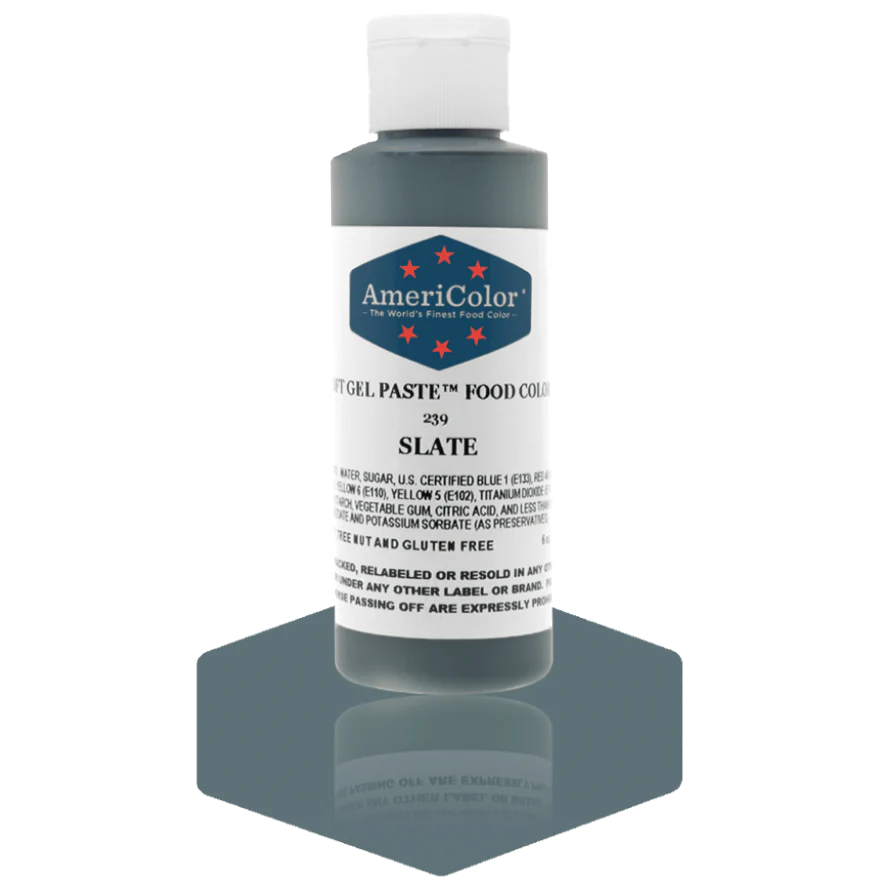 Food Colors - Americolor Soft Gel Paste - Slate - Select Size - Food Color - AmeriColor - 4.5 oz - Americolor SoftGel Paste - Slate - 239 - ALL,AmeriColor,color,edible,Food Color,Food Coloring,Food Colors,Gel,liquid food coloring,Paste,Promocode,Soft Gel Paste