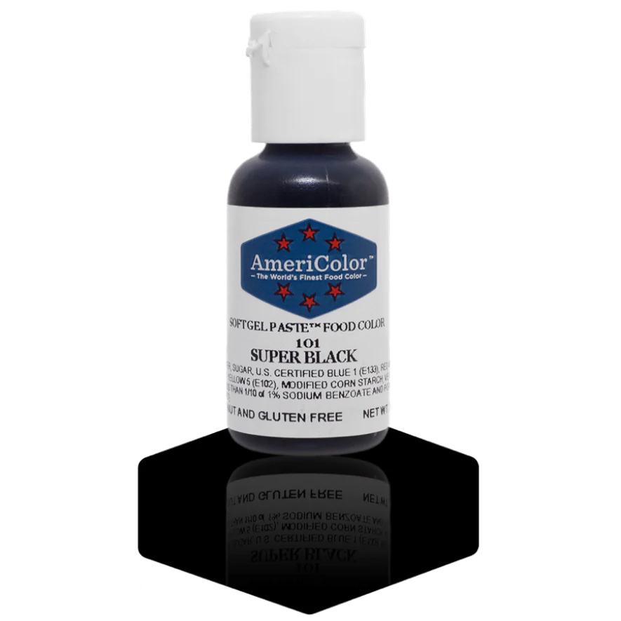 Food Colors - Americolor Soft Gel Paste - Super Black - Select Size - Food Color - AmeriColor - 0.75oz - Americolor SoftGel Paste - Super Black - 101 - ALL,AmeriColor,color,edible,Food Color,Food Coloring,Food Colors,Gel,liquid food coloring,Paste,Promocode,Soft Gel Paste