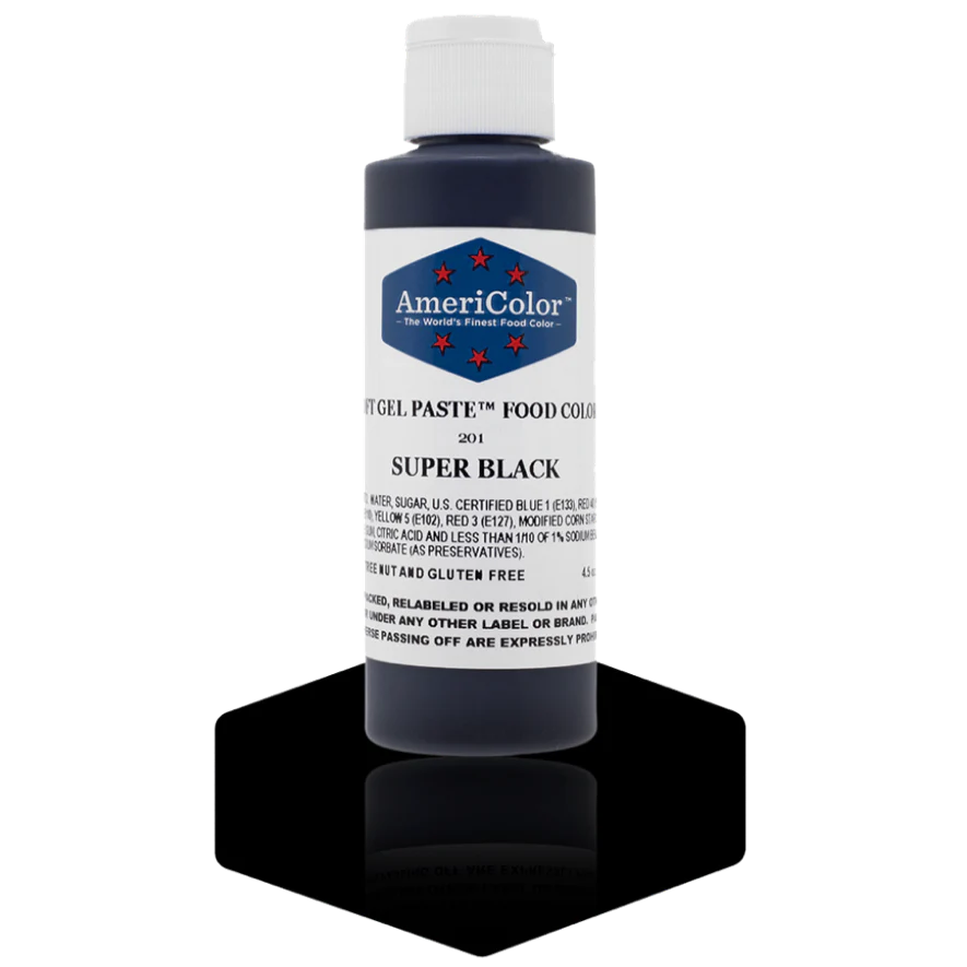 Food Colors - Americolor Soft Gel Paste - Super Black - Select Size - Food Color - AmeriColor - 4.5 oz - Americolor SoftGel Paste - Super Black - 201 - ALL,AmeriColor,color,edible,Food Color,Food Coloring,Food Colors,Gel,liquid food coloring,Paste,Promocode,Soft Gel Paste