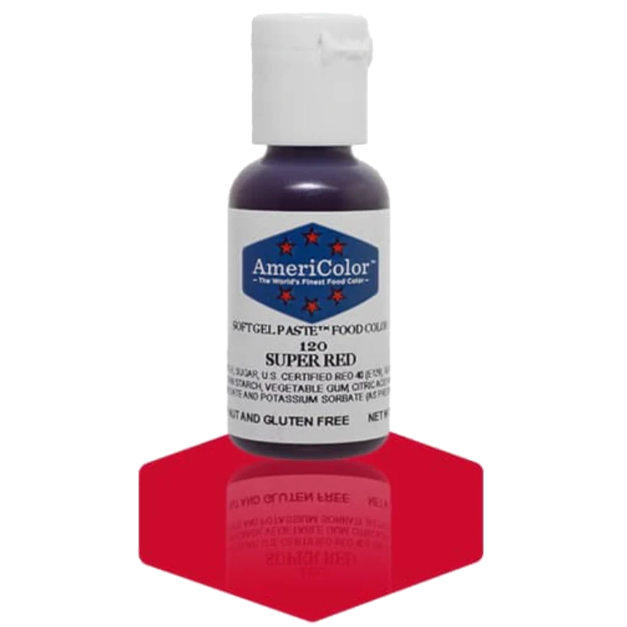 Food Colors - Americolor Soft Gel Paste - Super Red - Select Size - Food Color - AmeriColor - 0.75oz - Americolor SoftGel Paste - Super Red - 120 - ALL,AmeriColor,color,edible,Food Color,Food Coloring,Food Colors,Gel,liquid food coloring,Paste,Promocode,Soft Gel Paste