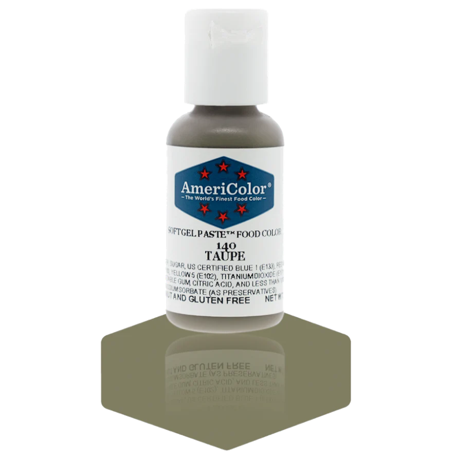 Food Colors - Americolor Soft Gel Paste - Taupe - Select Size - Food Color - AmeriColor - 0.75oz - Americolor SoftGel Paste - Taupe - 140 - ALL,AmeriColor,color,edible,Food Color,Food Coloring,Food Colors,Gel,liquid food coloring,Paste,Promocode,Soft Gel Paste