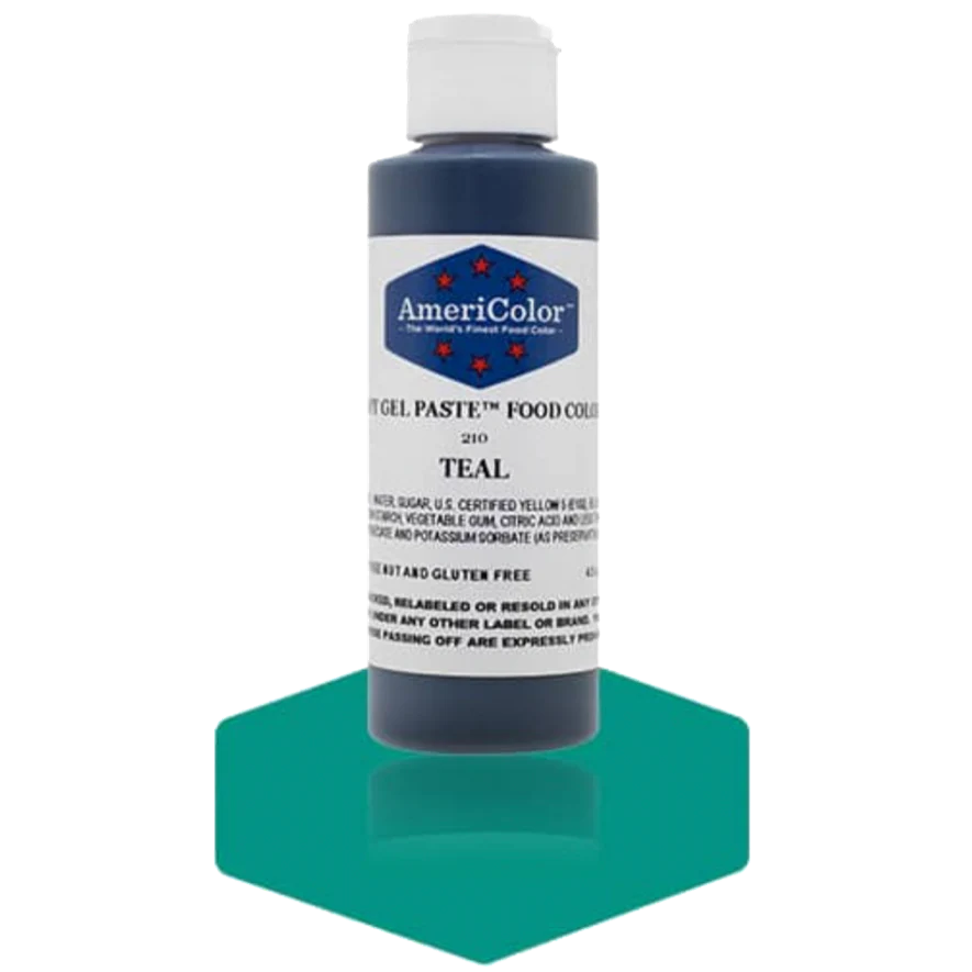 Food Colors - Americolor Soft Gel Paste - Teal - Select Size - Food Color - AmeriColor - 4.5 oz - Americolor SoftGel Paste - Teal - 210 - ALL,AmeriColor,color,edible,Food Color,Food Coloring,Food Colors,Gel,liquid food coloring,Paste,Promocode,Soft Gel Paste