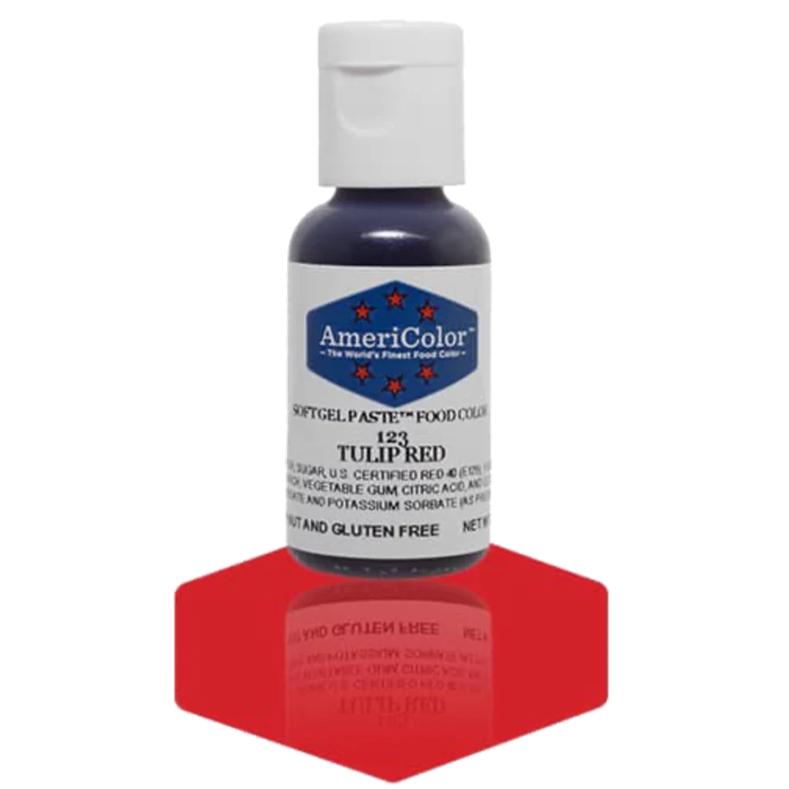 Food Colors - Americolor Soft Gel Paste - Tulip Red - Select Size - Food Color - AmeriColor - 0.75oz - Americolor SoftGel Paste - Tulip Red - 123 - ALL,AmeriColor,color,edible,Food Color,Food Coloring,Food Colors,Gel,liquid food coloring,Paste,Promocode,Soft Gel Paste