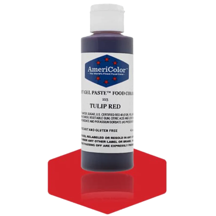 Food Colors - Americolor Soft Gel Paste - Tulip Red - Select Size - Food Color - AmeriColor - 4.5 oz - Americolor SoftGel Paste - Tulip Red - 223 - ALL,AmeriColor,color,edible,Food Color,Food Coloring,Food Colors,Gel,liquid food coloring,Paste,Promocode,Soft Gel Paste