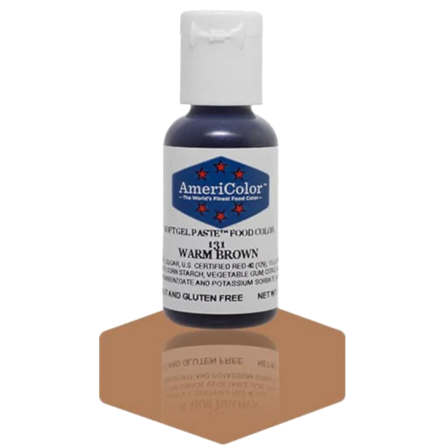 Food Colors - Americolor Soft Gel Paste - Warm Brown - Select Size - Food Color - AmeriColor - 0.75oz - Americolor SoftGel Paste - Warm Brown - 131 - ALL,AmeriColor,color,edible,Food Color,Food Coloring,Food Colors,Gel,liquid food coloring,Paste,Promocode,Soft Gel Paste