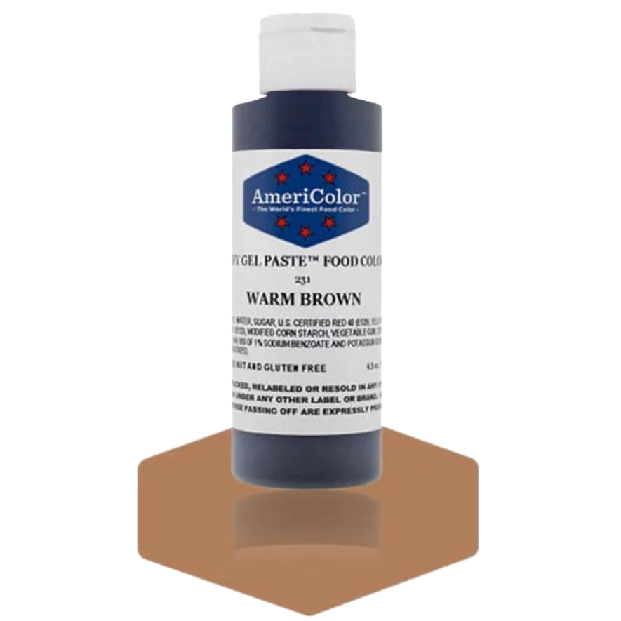 Food Colors - Americolor Soft Gel Paste - Warm Brown - Select Size - Food Color - AmeriColor - 4.5 oz - Americolor SoftGel Paste - Warm Brown - 231 - ALL,AmeriColor,color,edible,Food Color,Food Coloring,Food Colors,Gel,liquid food coloring,Paste,Promocode,Soft Gel Paste