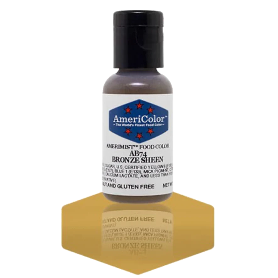 Food Colors - AmeriMist - Bronze Sheen - 0.65oz - AB74 - Airbrush Food Color by: AmeriColor - AmeriColor - - airbrush,ALL,AmeriColor,AmeriMist,color,edible,Food Color,Food Coloring,Food Colors,liquid food coloring,Promocode,spray-on