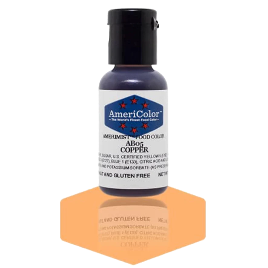 Food Colors - AmeriMist - Copper - 0.65oz - AB05 - Airbrush Food Color by: AmeriColor - AmeriColor - - airbrush,ALL,AmeriColor,AmeriMist,color,edible,Food Color,Food Coloring,Food Colors,liquid food coloring,Promocode,spray-on