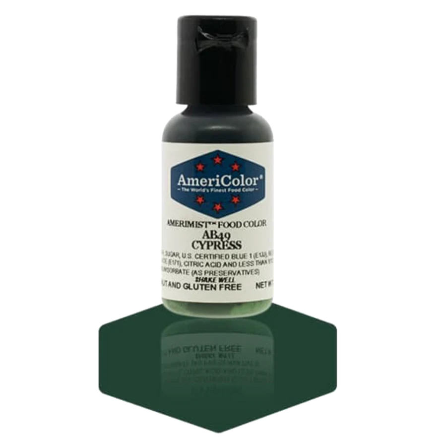 Food Colors - AmeriMist - Cypress - 0.65oz - AB49 - Airbrush Food Color by: AmeriColor - AmeriColor - - airbrush,ALL,AmeriColor,AmeriMist,color,edible,Food Color,Food Coloring,Food Colors,liquid food coloring,Promocode,spray-on