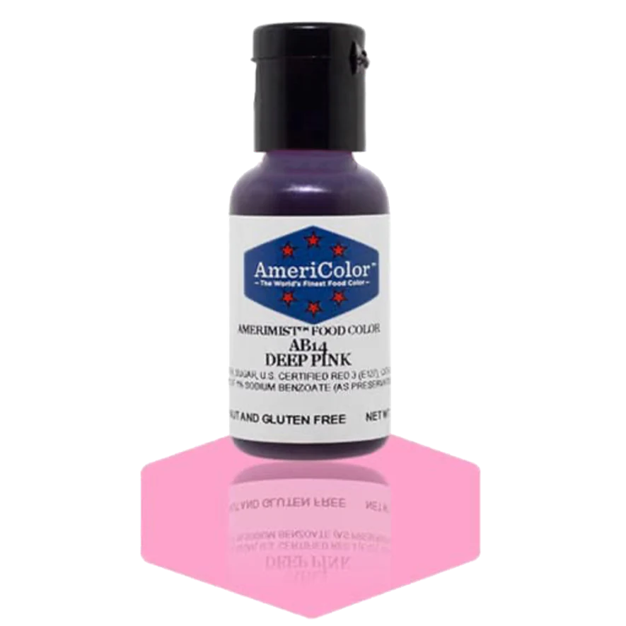 Food Colors - AmeriMist - Deep Pink - 0.65oz - AB14 - Airbrush Food Color by: AmeriColor - AmeriColor - - airbrush,ALL,AmeriColor,AmeriMist,color,edible,Food Color,Food Coloring,Food Colors,liquid food coloring,Promocode,spray-on
