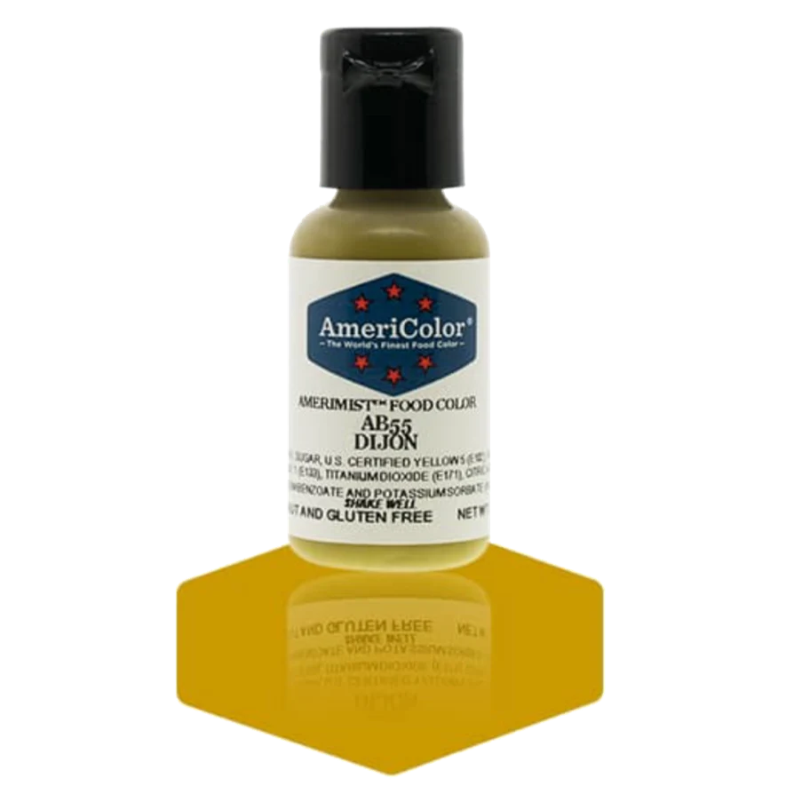 Food Colors - AmeriMist - Dijon - 0.65oz - AB55 - Airbrush Food Color by: AmeriColor - AmeriColor - - airbrush,ALL,AmeriColor,AmeriMist,color,edible,Food Color,Food Coloring,Food Colors,liquid food coloring,Promocode,spray-on