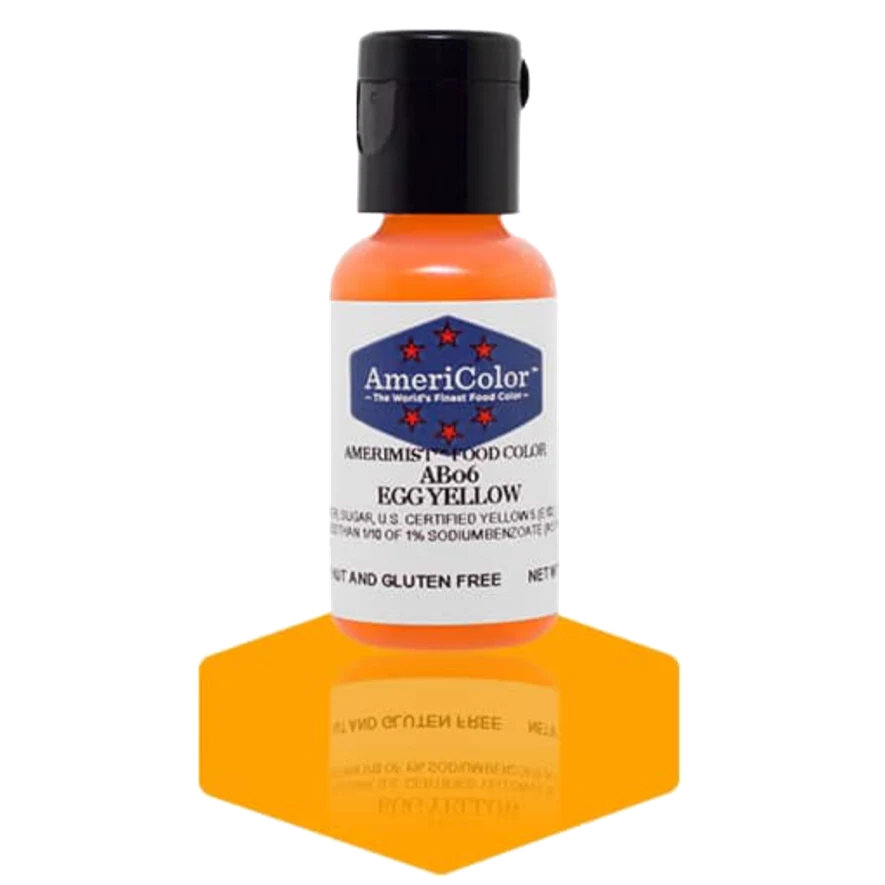 Food Colors - AmeriMist - Egg Yellow - 0.65oz - AB06 - Airbrush Food Color by: AmeriColor - AmeriColor - - airbrush,ALL,AmeriColor,AmeriMist,color,edible,Food Color,Food Coloring,Food Colors,liquid food coloring,Promocode,spray-on