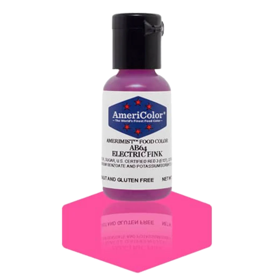 Food Colors - AmeriMist - Electric Pink - 0.65oz - AB64 - Airbrush Food Color by: AmeriColor - AmeriColor - 0.65oz - AmeriMist - Electric Pink - AB64 - airbrush, AmeriColor, AmeriMist, color, edible, Food Color, Food Coloring, Food Colors, liquid food coloring, Promocode, spray-on