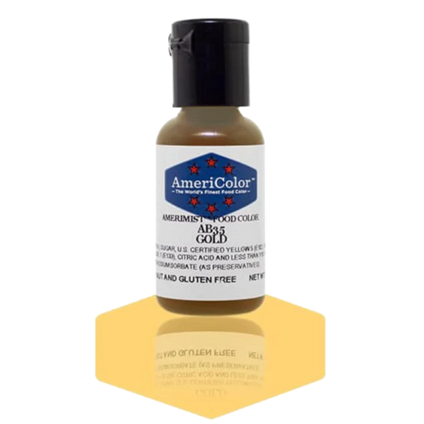 AmeriMist - Gold - 0.65oz - AB35 - Airbrush Food Color by: AmeriColor ...