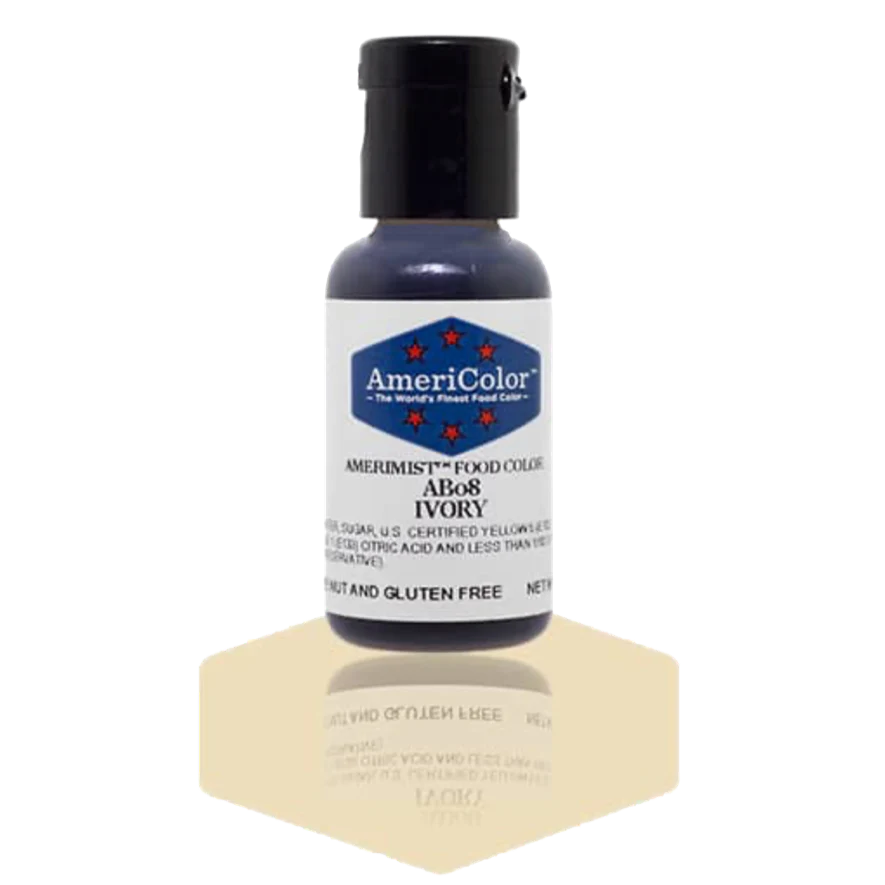 Food Colors - AmeriMist - Ivory - 0.65oz - AB08 - Airbrush Food Color by: AmeriColor - AmeriColor - 0.65oz - AmeriMist - Ivory - AB08 - airbrush, AmeriColor, AmeriMist, color, edible, Food Color, Food Coloring, Food Colors, liquid food coloring, Promocode, spray-on