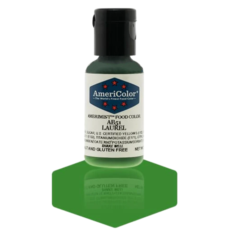 Food Colors - AmeriMist - Laurel - 0.65oz - AB51 - Airbrush Food Color by: AmeriColor - AmeriColor - - airbrush,ALL,AmeriColor,AmeriMist,color,edible,Food Color,Food Coloring,Food Colors,liquid food coloring,Promocode,spray-on