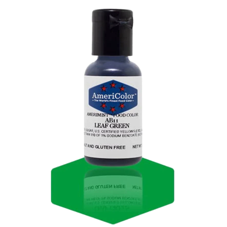 Food Colors - AmeriMist - Leaf Green - 0.65oz - AB11 - Airbrush Food Color by: AmeriColor - AmeriColor - - airbrush,ALL,AmeriColor,AmeriMist,color,edible,Food Color,Food Coloring,Food Colors,liquid food coloring,Promocode,spray-on