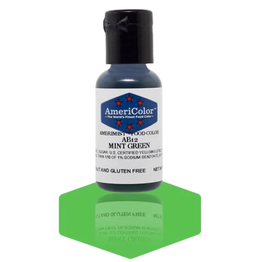 Food Colors - AmeriMist - Mint Green - 0.65oz - AB12 - Airbrush Food Color by: AmeriColor - AmeriColor - - airbrush,ALL,AmeriColor,AmeriMist,color,edible,Food Color,Food Coloring,Food Colors,liquid food coloring,Promocode,spray-on
