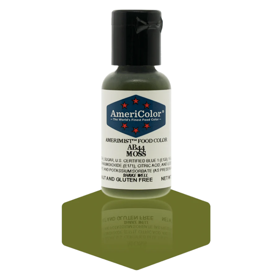 Food Colors - AmeriMist - Moss - 0.65oz - AB44 - Airbrush Food Color by: AmeriColor - AmeriColor - - airbrush,ALL,AmeriColor,AmeriMist,color,edible,Food Color,Food Coloring,Food Colors,liquid food coloring,Promocode,spray-on