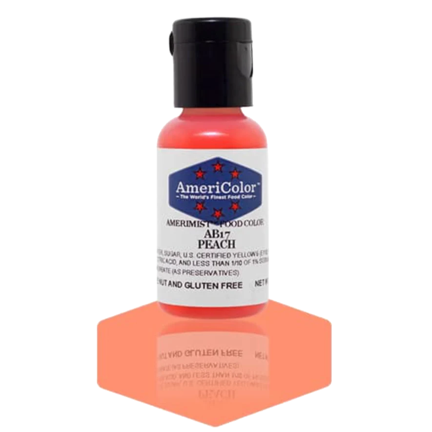 Food Colors - AmeriMist - Peach - 0.65oz - AB17 - Airbrush Food Color by: AmeriColor - AmeriColor - - airbrush,ALL,AmeriColor,AmeriMist,color,edible,Food Color,Food Coloring,Food Colors,liquid food coloring,Promocode,spray-on