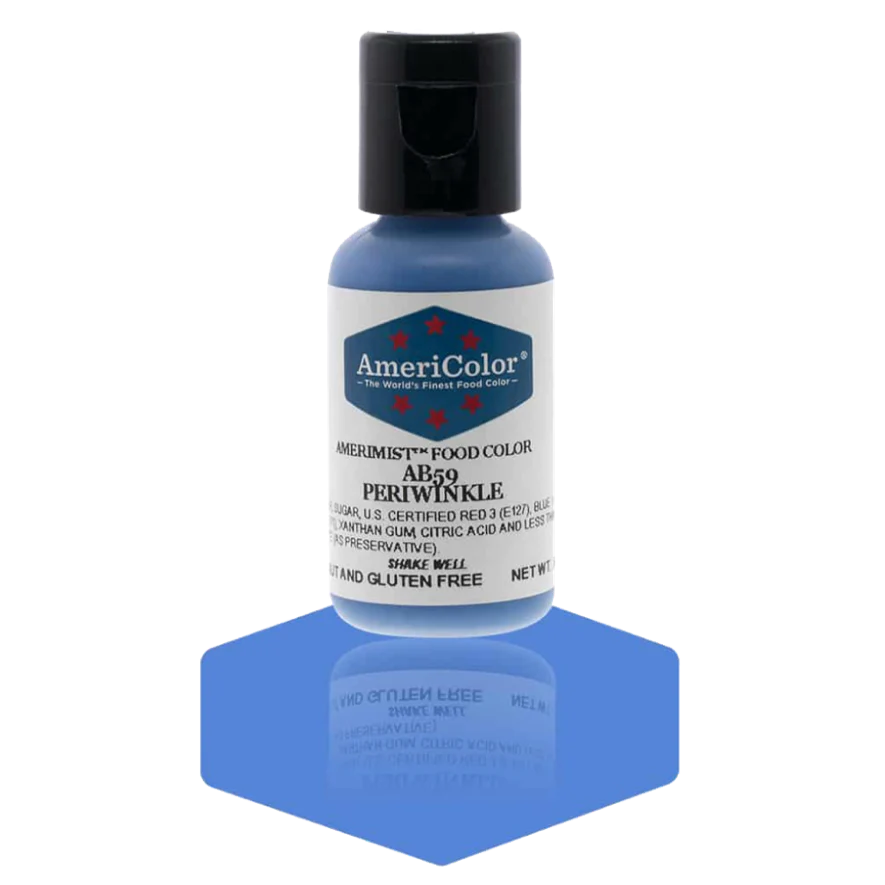 Food Colors - AmeriMist - Periwinkle - 0.65oz - AB59 - Airbrush Food Color by: AmeriColor - AmeriColor - - airbrush,ALL,AmeriColor,AmeriMist,color,edible,Food Color,Food Coloring,Food Colors,liquid food coloring,Promocode,spray-on