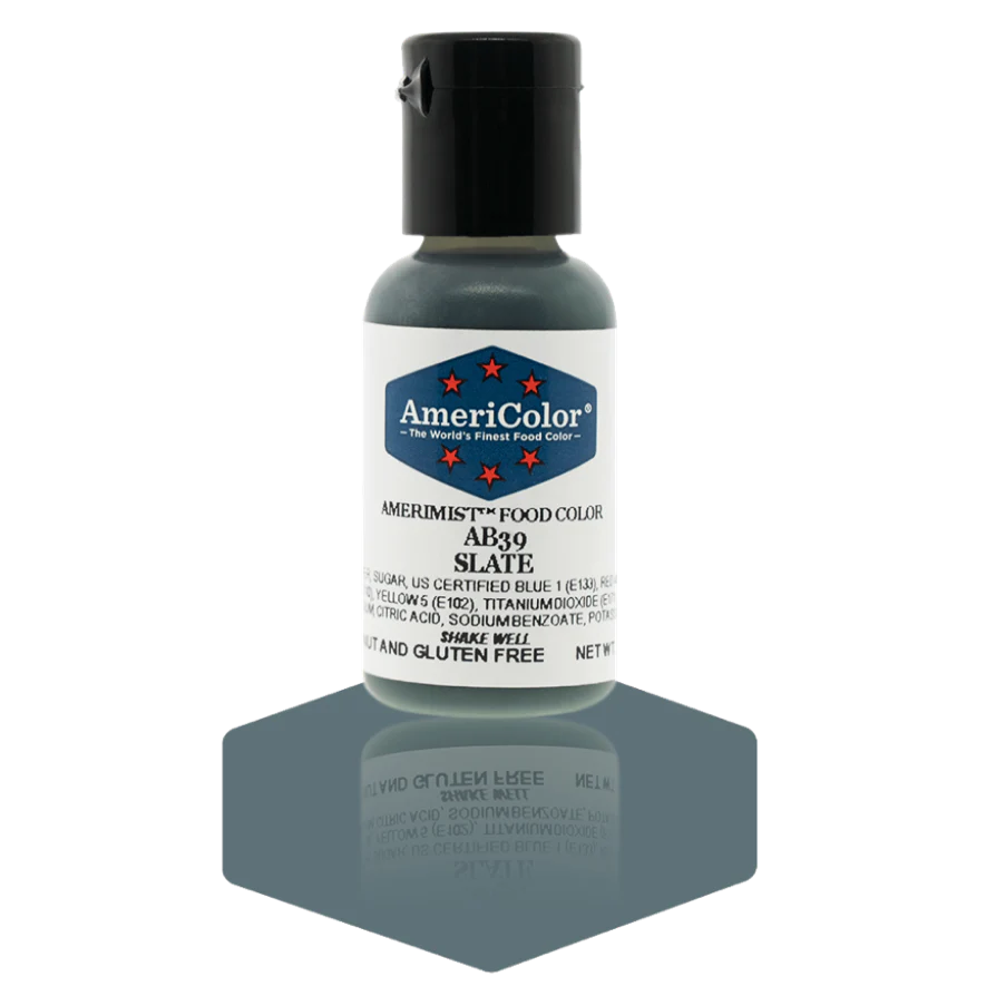 Food Colors - AmeriMist - Slate - 0.65oz - AB39 - Airbrush Food Color by: AmeriColor - AmeriColor - - airbrush,ALL,AmeriColor,AmeriMist,color,edible,Food Color,Food Coloring,Food Colors,liquid food coloring,Promocode,spray-on