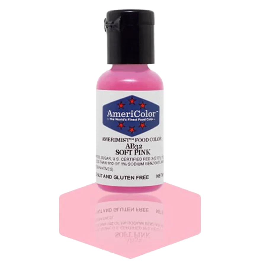 Food Colors - AmeriMist - Soft Pink - 0.65oz - AB32 - Airbrush Food Color by: AmeriColor - AmeriColor - - airbrush,ALL,AmeriColor,AmeriMist,color,edible,Food Color,Food Coloring,Food Colors,liquid food coloring,Promocode,spray-on