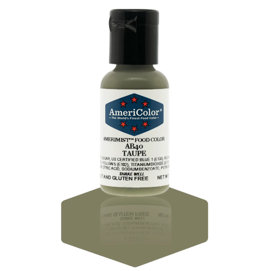 Food Colors - AmeriMist - Taupe - 0.65oz - AB40 - Airbrush Food Color by: AmeriColor - AmeriColor - - airbrush,ALL,AmeriColor,AmeriMist,color,edible,Food Color,Food Coloring,Food Colors,liquid food coloring,Promocode,spray-on