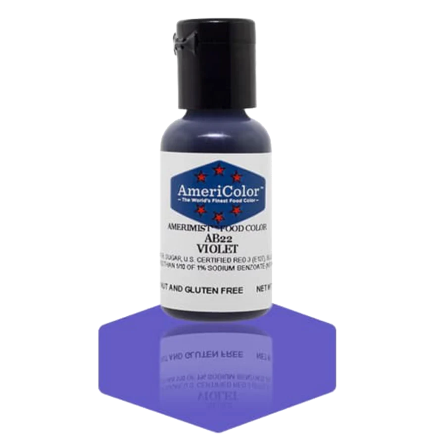 Food Colors - AmeriMist - Violet - 0.65oz - AB22 - Airbrush Food Color by: AmeriColor - AmeriColor - - airbrush,ALL,AmeriColor,AmeriMist,color,edible,Food Color,Food Coloring,Food Colors,liquid food coloring,Promocode,spray-on