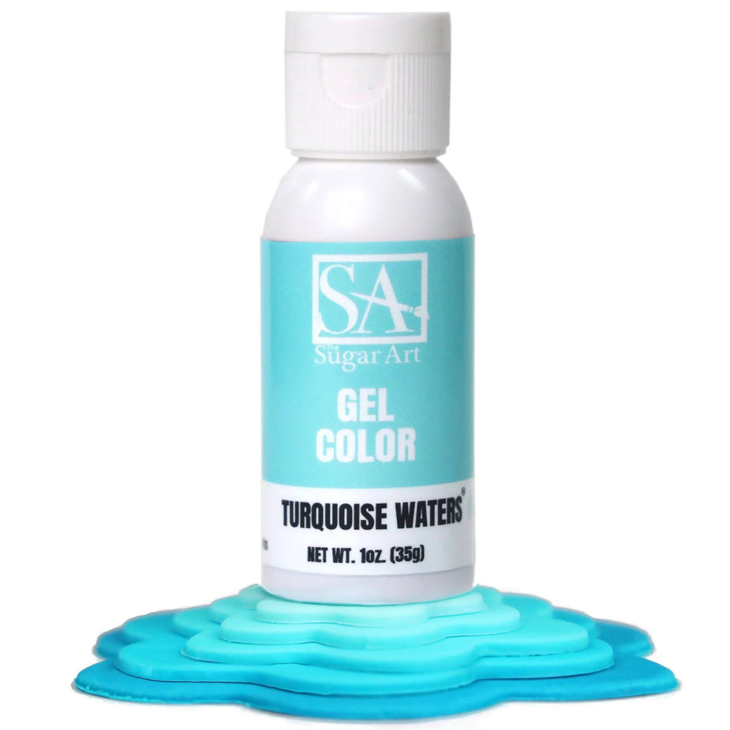 Food Colors - Turquoise - Gel Food Color - 1oz by: The Sugar Art - The Sugar Art Inc. - Turquoise - Gel Food Color - color, edible, Food Color, Food Coloring, Food Colors, Gel, liquid food coloring, Promocode, The Sugar Art, thesugarart