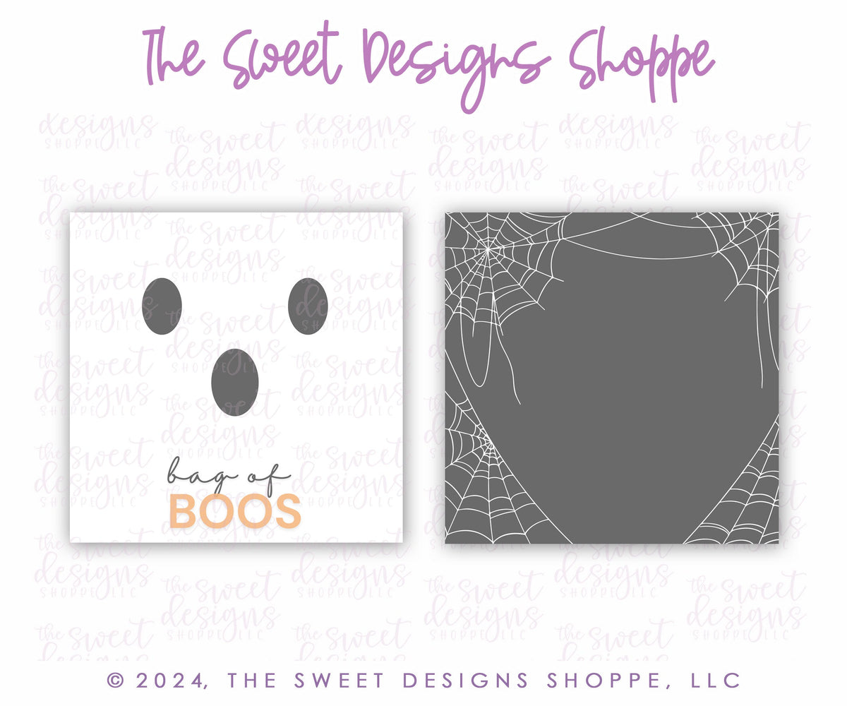 Gift Tag - Gift Tags: bag of BOOS 2" x 2" - Set of 25 Tags , Pre-punched hole. - The Sweet Designs Shoppe - TSDS - - ALL,Gift Tag,halloween,Printed tag,Promocode,TAG,Tags