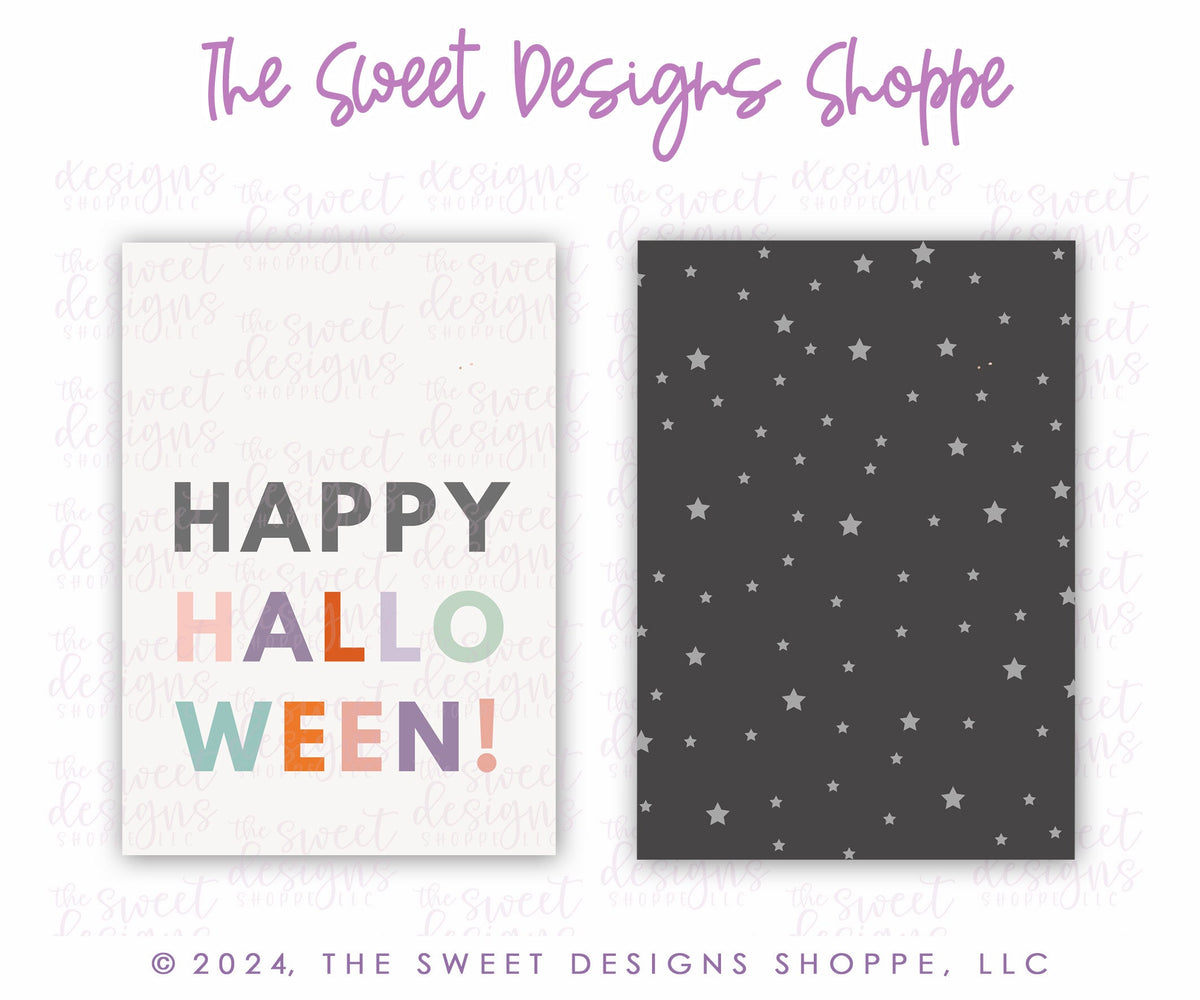 Gift Tag - Gift Tags: Happy Halloween! 2" x 3" - Set of 25 Tags , Pre-punched hole. - The Sweet Designs Shoppe - TSDS - - ALL,Gift Tag,halloween,Printed tag,Promocode,TAG,Tags