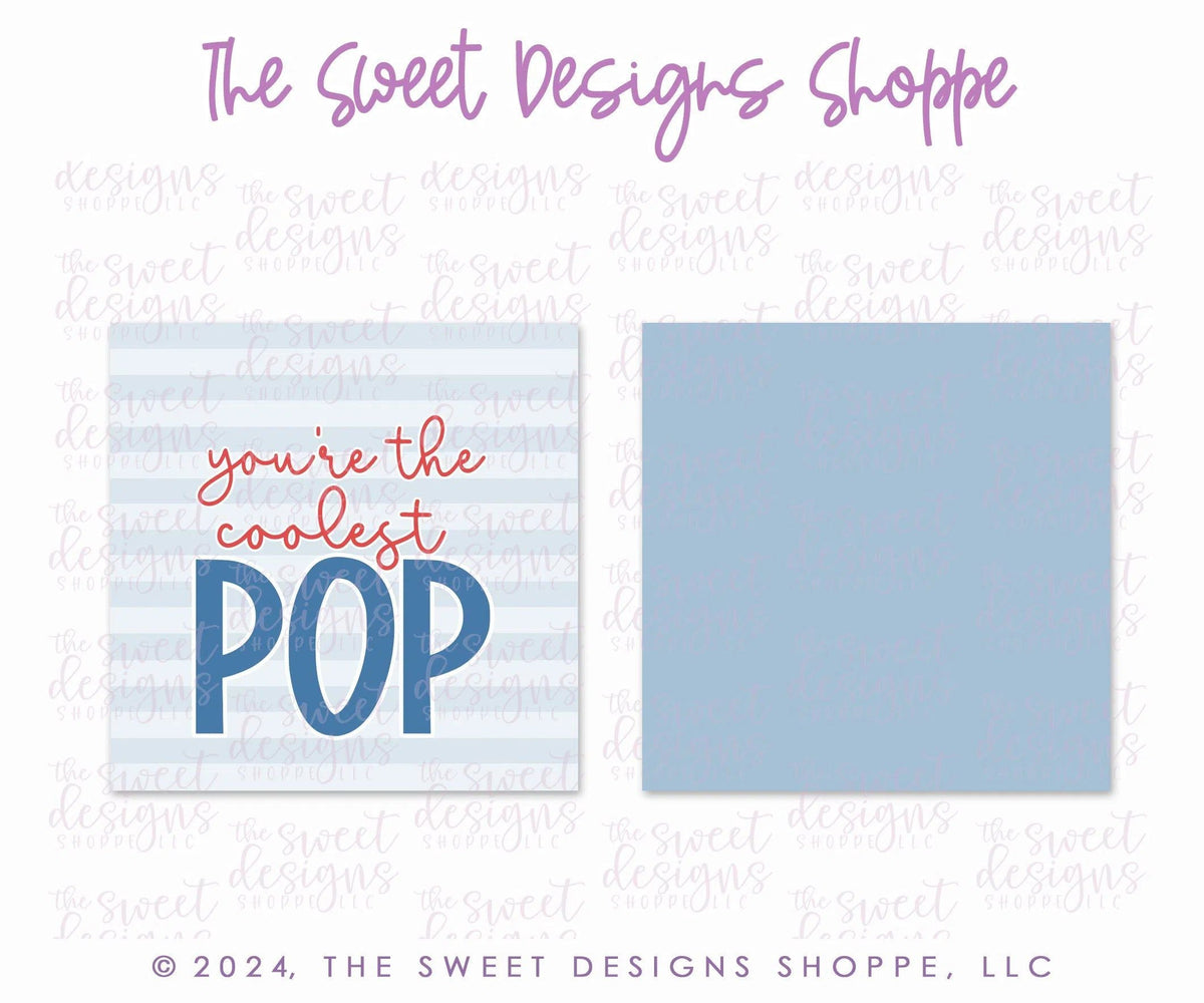 Gift Tag - Gift Tags: "you're the coolest POP" 2" x 2" - Set of 25 Tags , Pre-punched hole. - The Sweet Designs Shoppe - TSDS - - ALL,Father,father's day,Gift Tag,grandfather,Printed tag,Promocode,TAG,Tags