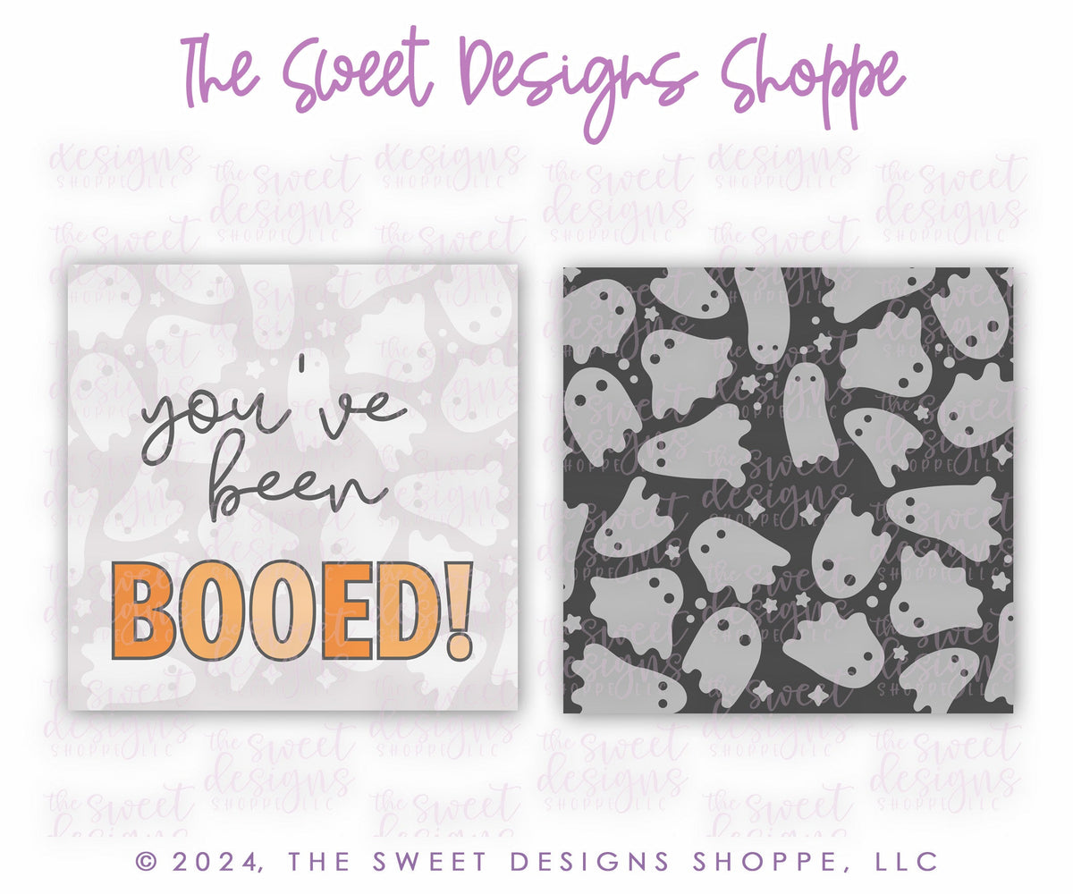 Gift Tag - Gift Tags: you,ve been BOOED! 2" x 2" - Set of 25 Tags , Pre-punched hole. - The Sweet Designs Shoppe - TSDS - - ALL,Gift Tag,halloween,Printed tag,Promocode,TAG,Tags