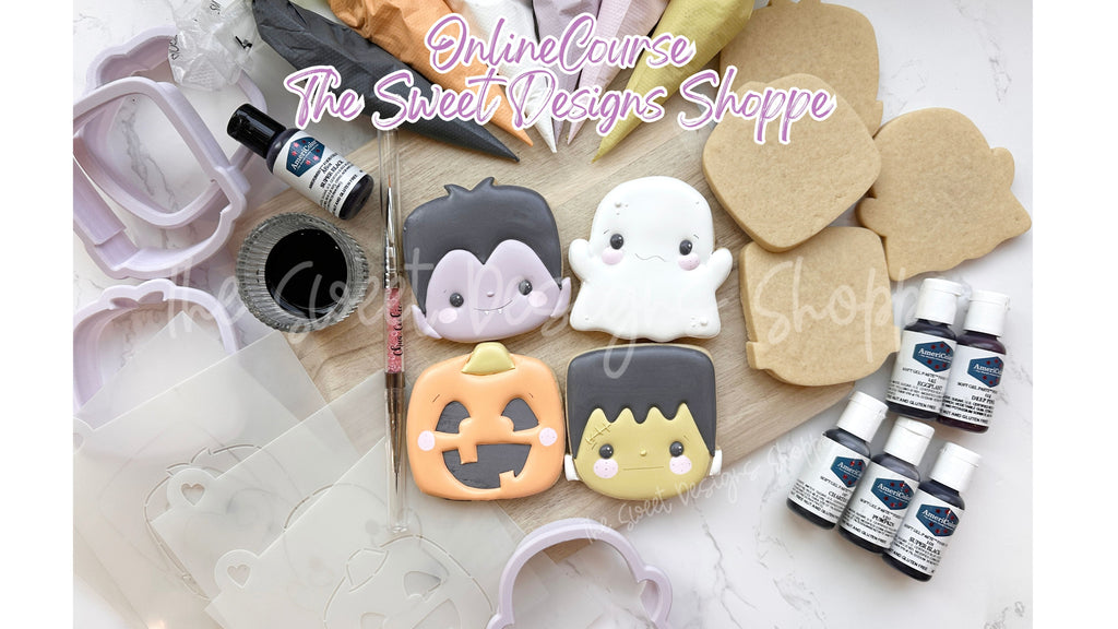 Online Class - Online Course - Cute & Spooky Beginners Cookie Decorating Online Course - The Sweet Designs Shoppe - TSDS - - ALL,halloween,online class,Online Course,Promocode,STL
