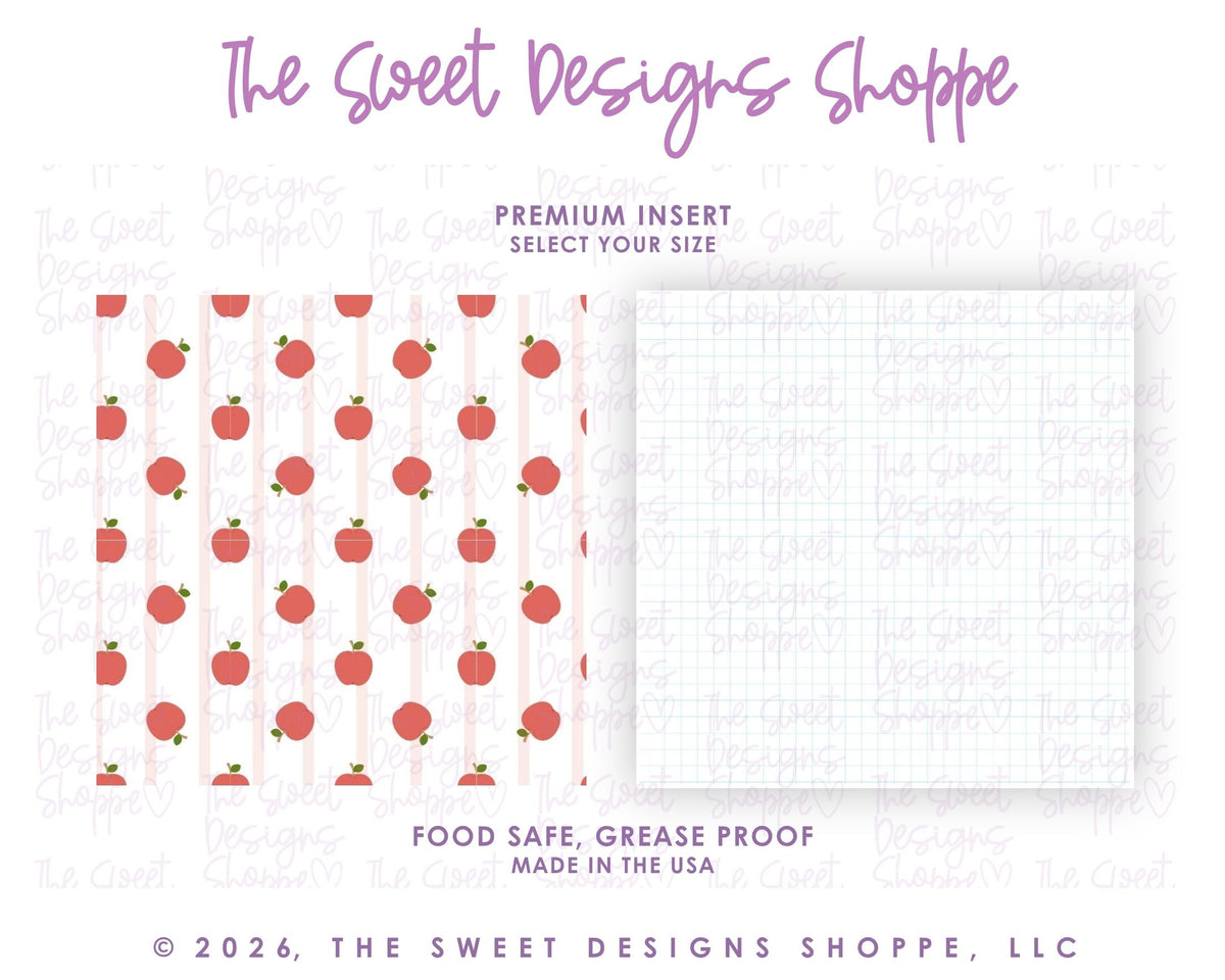 Premium Insert - Premium Inserts : Red Apples & Squared - Set of 25 - Food Safe & Grease Proof Inserts ( Select Size) - The Sweet Designs Shoppe - TSDS - - ALL,back,back to school,BTS,Insert,Patriotic,Premium Insert,Promocode,School,School / Graduation