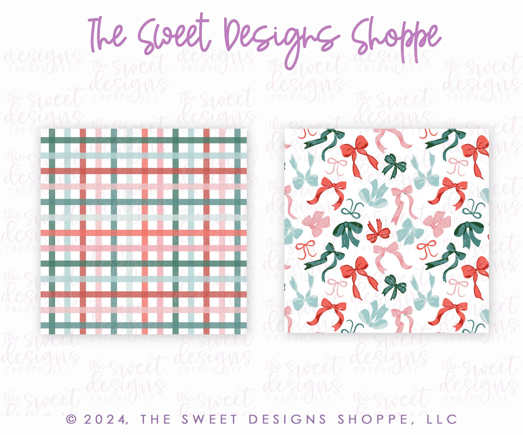 Printed Box Backer - Printed Box Backer : Christmas Bows - Set of 25 Backers ( Select Size) - The Sweet Designs Shoppe - TSDS - - ALL,back,backers,box backers,boxbacker,Christmas,Christmas / Winter,Christmas Backer,PrintedBoxBacker,Promocode