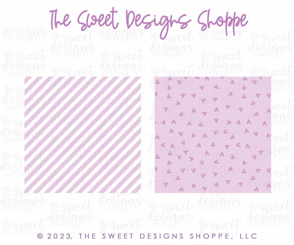 Printed Box Backer - Printed Box Backer : Light Purple Hearts & Diagonals - Set of 25 Backers ( Select Size) - The Sweet Designs Shoppe - TSDS - - ALL,back,backers,box backers,boxbacker,Clearance,Heart,Hearts,lavander,Love,PrintedBoxBacker,Promocode,valentine,valentines