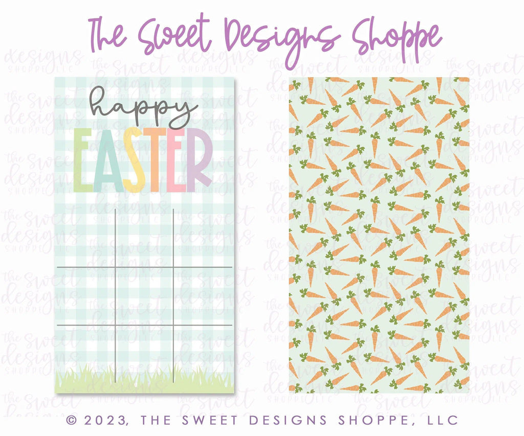 Printed Box Backer - Printed Box Backer : TicTacToe "Easter" - Set of 25 Backers - The Sweet Designs Shoppe - 4-1/2" x 7-1/2" (Set of 25 Printed Backers) - ALL, back, backers, box backers, boxbacker, Easter, Easter / Spring, happy easter, PrintedBoxBacker, Promocode, Tic tac Toe