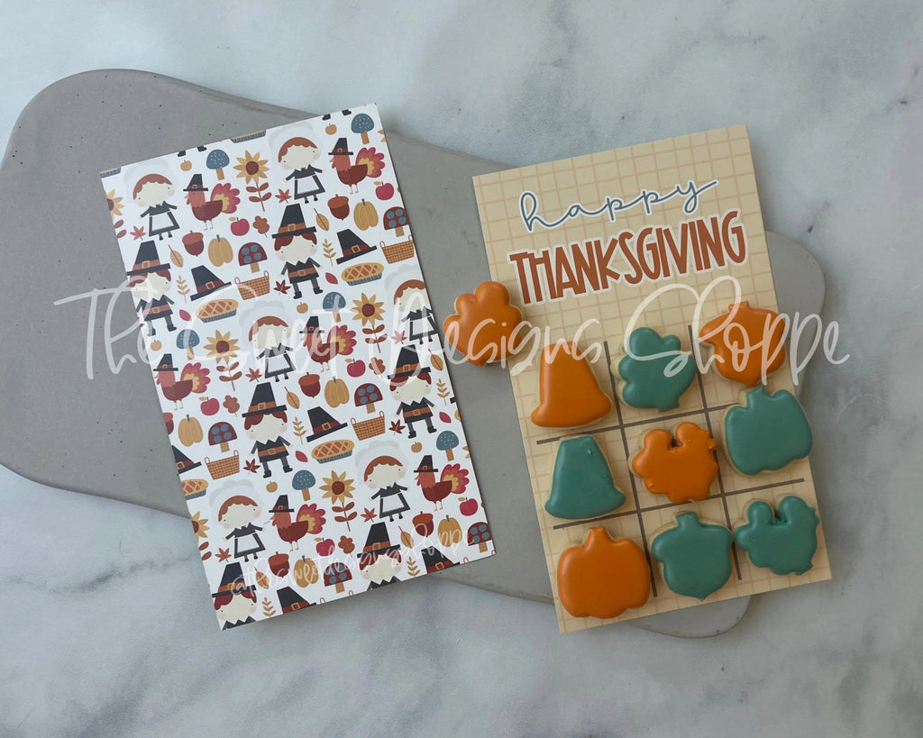 Printed Box Backer - Printed Box Backer : TicTacToe "happy Thanksgiving" - Set of 25 Backers - The Sweet Designs Shoppe - TSDS - - ALL,back,backers,box backers,boxbacker,Clearance,Fall / Thanksgiving,PrintedBoxBacker,Promocode,thanksgiving,Tic tac Toe
