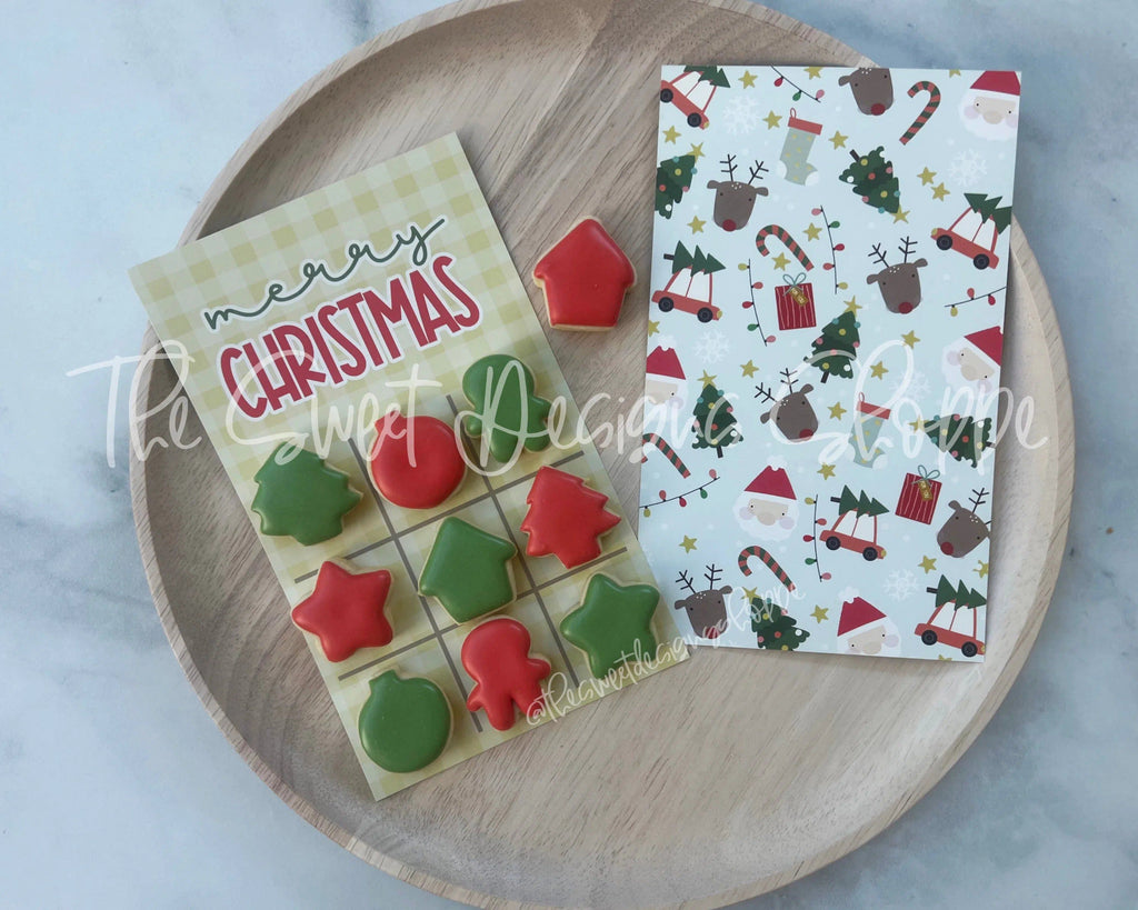 Printed Box Backer - Printed Box Backer : TicTacToe "Merry Christmas" - Set of 25 Backers - The Sweet Designs Shoppe - 4-1/2" x 7-1/2" (Set of 25 Printed Backers) - ALL, back, backers, box backers, boxbacker, Christmas, Christmas / Winter, Christmas Backer, PrintedBoxBacker, Promocode, Tic tac Toe