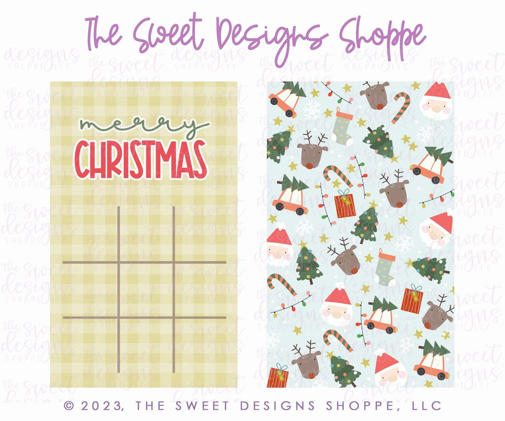 Printed Box Backer - Printed Box Backer : TicTacToe "Merry Christmas" - Set of 25 Backers - The Sweet Designs Shoppe - 4-1/2" x 7-1/2" (Set of 25 Printed Backers) - ALL, back, backers, box backers, boxbacker, Christmas, Christmas / Winter, Christmas Backer, PrintedBoxBacker, Promocode, Tic tac Toe