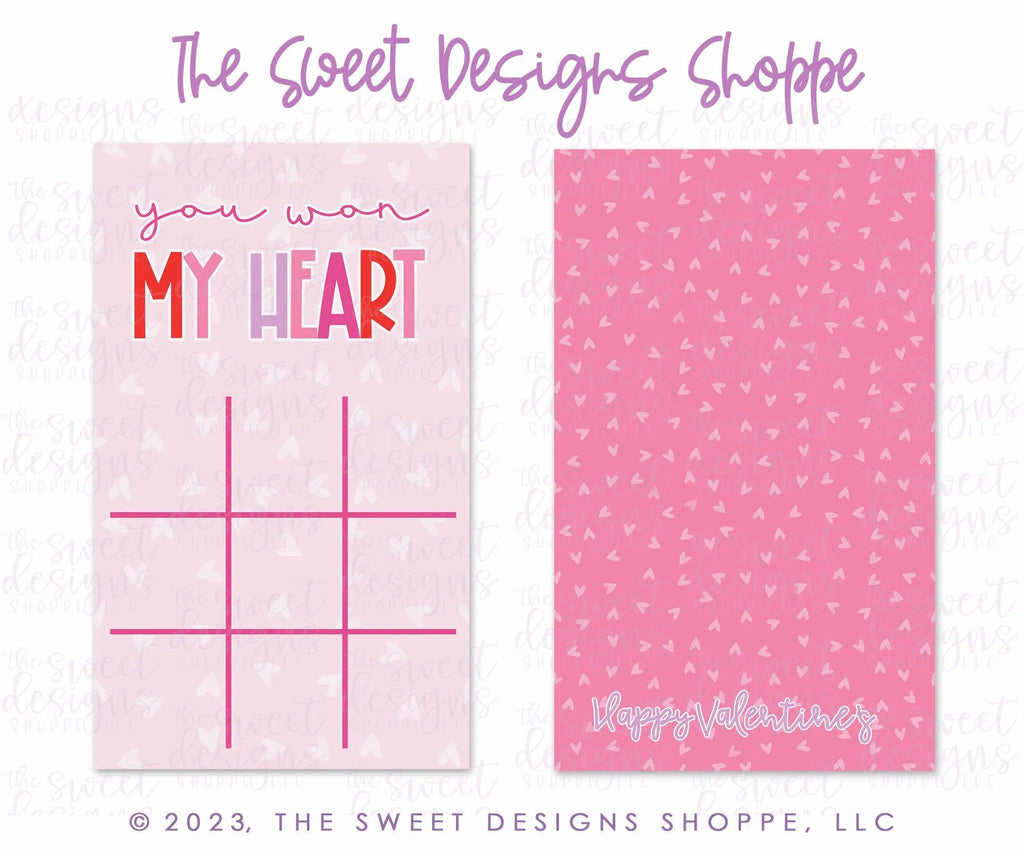 Printed Box Backer - Printed Box Backer : TicTacToe "you won MY HEART" - Set of 25 Backers - The Sweet Designs Shoppe - TSDS - - ALL,back,backers,box backers,boxbacker,Clearance,PrintedBoxBacker,Promocode,Tic tac Toe,valentine,valentines