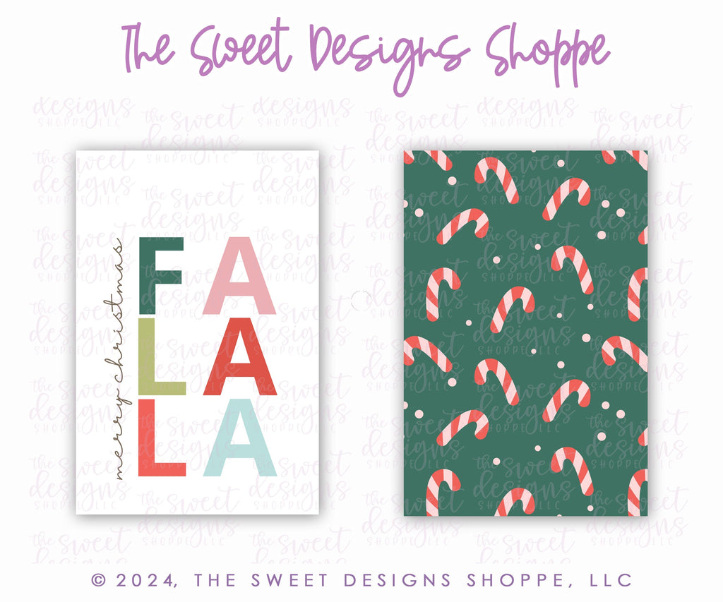 Printed TAG - Printed Tag: FALALA 2" x 3" - Set of 25 Tags , Pre-punched hole. - The Sweet Designs Shoppe - TSDS - - ALL,Christmas,Christmas / Winter,Christmas Cookies,Printed tag,Promocode,TAG,Tags