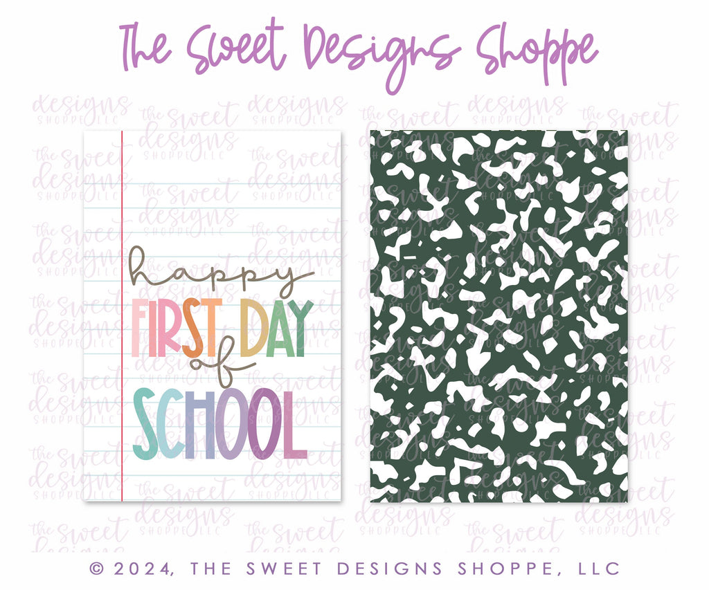 Printed TAG - Printed Tag: happy FIRST DAY of SCHOOL 2" x 3" - Set of 25 Tags , Pre-punched hole. - The Sweet Designs Shoppe - - ALL, back to school, Printed tag, Promocode, School, School / Graduation, school supplies, TAG, Tags