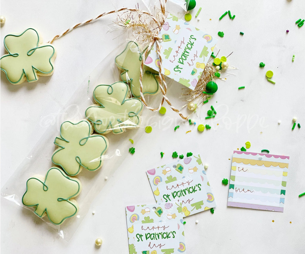 Printed TAG - Printed Tag: Happy St Patrick's Day 2"x 2" - Set of 25 Tags , Pre-punched hole. - Sweet Designs Shoppe - - ALL, patrick, patrick's, Printed tag, Promocode, ST PATRICK, St. Patricks, TAG, Tags