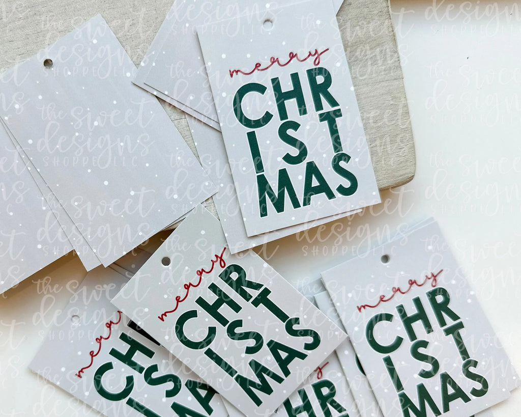 Printed TAG - Printed Tag: Merry Christmas Taupe 2" x 3" - Set of 25 Tags , Pre-punched hole. - Sweet Designs Shoppe - - ALL, Christmas, Christmas / Winter, Christmas Cookies, Printed tag, Promocode, TAG, Tags