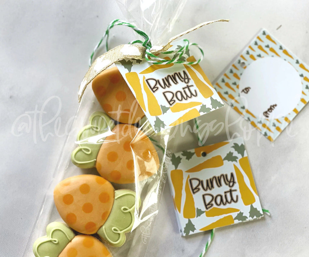 Printed TAG - Printed Tags: Bunny Bait - Easter - 2"x 2" - Set of 25 Tags , Pre-punched hole. - The Sweet Designs Shoppe - TSDS - - ALL,Animal,Animals,Animals and Insects,Easter,Easter / Spring,Printed tag,Promocode,TAG,Tags